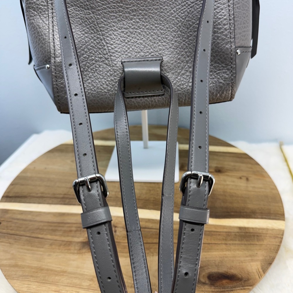 Coach Faye Convertible Backpack Gray Leather Turnlock 3 Way Bag Buffalo Embossed - Picture 6 of 16